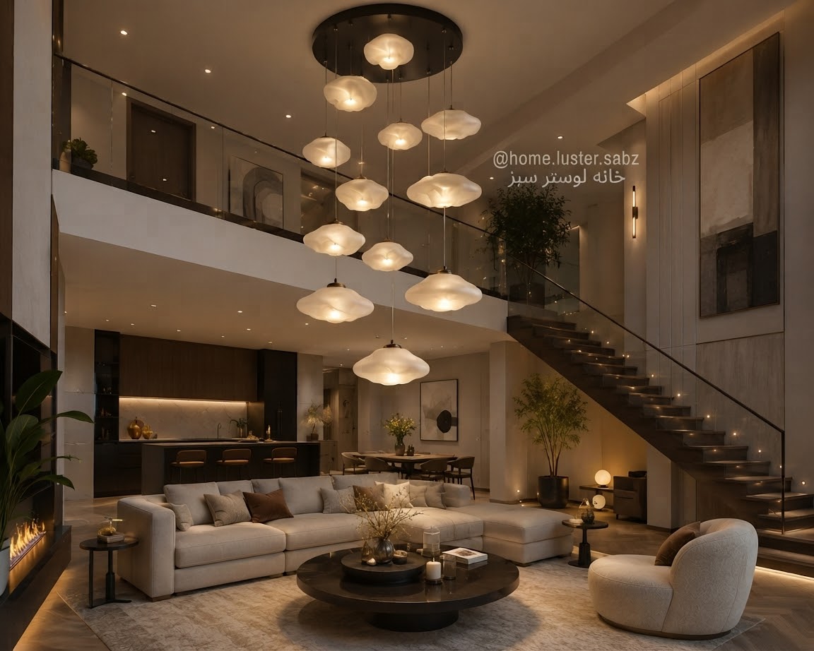 لوستر ابری دوبلکسی سفید
