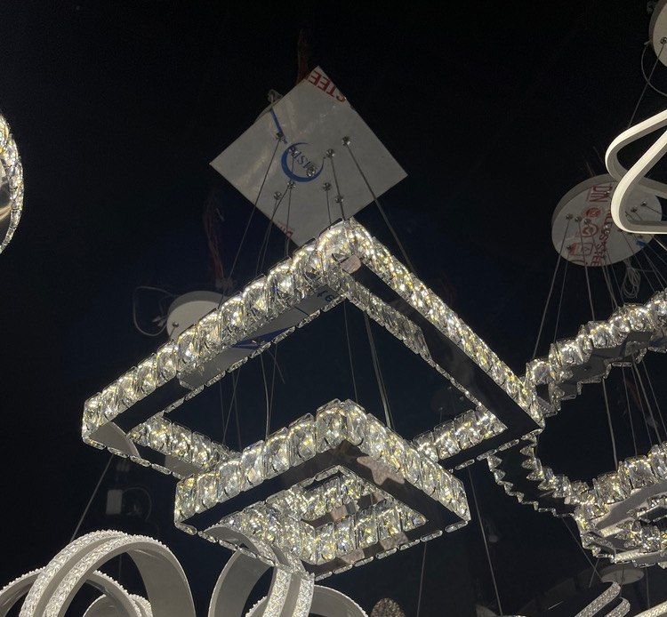 لوستر مربع کریستالی 40-20